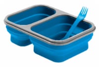 Alpine Mountain Gear Collapsible 2-Compartment Container with Spoon/Fork - Blue Perspective: Main