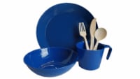 1-Person Table Set 6 Piece - Blue/White Perspective: Main