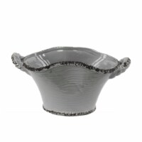 Urban Trends Collection 31815 Ceramic Stadium Shaped Tapered Tuscan Pot with Handles - Distre