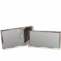 Urban Trends Collection 36033 Metal Tray with Glass Base Set of Two