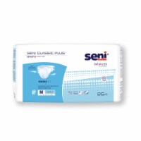 Seni Classic Plus Incontinence Brief M Breathable, S-ME25-BC2, Moderate to Heavy, 25 Ct