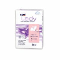 Seni Lady Light Female Incontinent Pad Regular Length 7.3 Inch Length S-1L36-PS1, 36 Ct