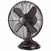 Hunter 90407 12  All Metal Retro Oscillating Table Fan w/ 3 Speeds, Onyx Copper