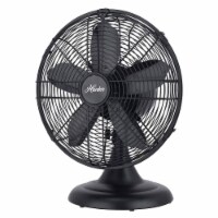 Hunter 90603 12 In All Metal Retro Oscillating Table Fan w/3 Speeds, Matte Black