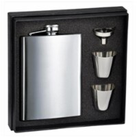 Visol VSET5004B 8 oz Stainless Steel Flask Gift Set