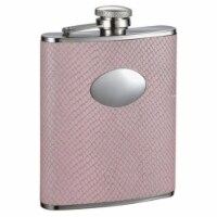 Visol VF1206 Visol Rosalyn Light Pink Snakeskin Design Stainless Steel Hip Flask - 6oz