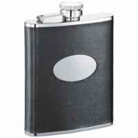 Visol VF2099 Lance Black Leather Stainless Steel 6oz Hip Flask