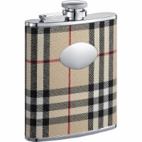 Visol VF1216 Visol Gabriella Plaid Wrapped Stainless Steel Liquor Flask - 6oz