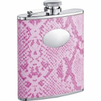 Visol VF1225 Visol Rosy Boa Pink Snakeskin Leather Stainless Steel Hip Flask - 6oz