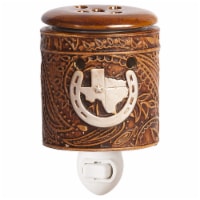 Scentsationals Home Fragrance Texas Leather Accent Wax Warmer with 15 Watt Light Bulb