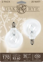 Oak & Rye 25-Watt G50 Light Bulbs - Clear