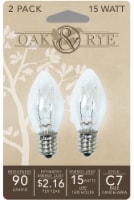 Oak & Rye 15-Watt C7 Light Bulbs - Clear
