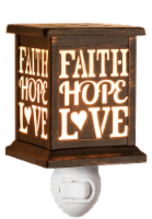 Oak & Rye Faith Hope Love Mini Wax Warmer - Brown Perspective: Main