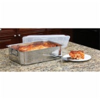 Cook Pro 4 PC Stainless Steel Roaster & Lasagna Pan with Plastic Cover All-in-One