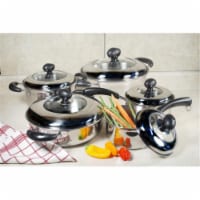 Cook Pro 555 10 PC Stainless Cookware Set with Stainless and Glass Combo Lids