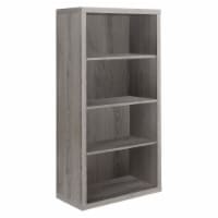 Monarch Specialties I 7060 Dark Taupe Reclaimed-Look 48 Inch H Bookcase Adjustable Shelves