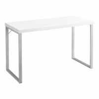 Computer Desk, Home Office, Laptop, 48 l, Work, Metal, Laminate, White, Grey,