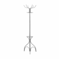 Free Standing, 12 Hooks, Entryway, 70 h, Umbrella Holder, Bedroom, Metal, Grey,