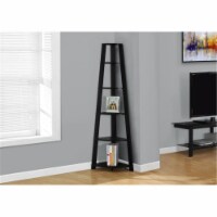 MonarchSpecialties I 2499 72 in. H- Corner Etagere Bookcase - Black