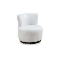 Juvenile Chair, Accent, Kids, Swivel, Upholstered, Pu Leather Look, White,