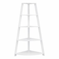 Monarch Specialties I 2425 60 in. Bookcase - White Corner Accent Etagere