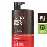 Every Man Jack Men's Hydrating 3-in-1 Body Wash, Shampoo and Conditioner, Cedarwood Perspective: Main