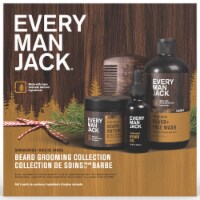 Every Man Jack Sandalwood Mens Beard Kit Holiday Gift Set, Face Wash, Beard Butter, Beard Oil & Comb Perspective: Main