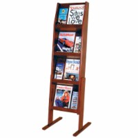 Wooden Mallet  4 x 3 in. Slope 12 Pocket Standing Literature Display - Mahogany