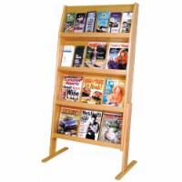 Wooden Mallet  4 x 6 in. Slope 24 Pocket Standing Literature Display - Light Oak