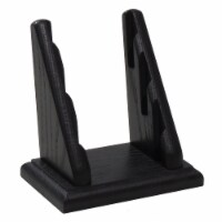Wooden Mallet  3 Pocket Countertop Business Card Holder&#44; Black