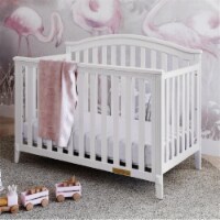 AFG Baby Furniture 457W-016W Kali II 4-in-1 Convertible Crib with Toddler Guardrail, White