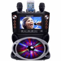 Karaoke USA Karaoke Machine Color Screen Record Bluetooth and LED Sync Lights (GF846)