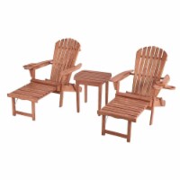 W Unlimited SW2005WN-CL2ET1 Oceanic Adirondack Chaise Lounge Chair Foldable with Built-in Ott