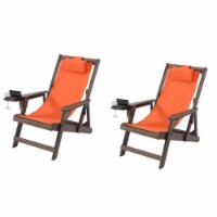 Romantic Collection Canvas Sling Chair with Cup and Wine Holder (Set of 2)