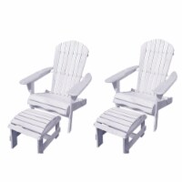 W Home SW1912WT-CH2OT2 42 in. Adirondack Chair with Ottoman, White - Set of 2