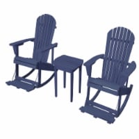 Adirondack Rocking Chair with Built-in Footrest Set of 2 Rocking Chairs and 1 End Table