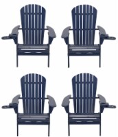 Foldable Adirondack Chair with cup holder set of 4
