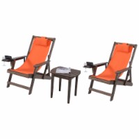 Romantic Collection Canvas Sling Chairs with Cup and Wine Holder and end table