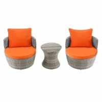 W Unlimited 2115SET3-GY-OR Romantic Collection outdoor 3-piece Bistro Set