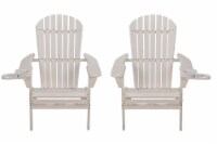 Foldable Adirondack Chair with cup holder set of 2