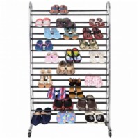 CB15349 Shoe Rack Tower Chrome Metal - 50 Pair