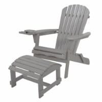 Foldable Adirondack Chair with cup holders with Ottoman