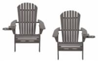 Foldable Adirondack Chair with cup holder set of 2