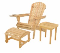 Foldable Adirondack Chair with cup holder Bristro Set with Ottoman
