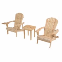 W Unlimited SW2101NC-CH2ET Earth Collection Adirondack Chair with Phone & Cup Holder, Natural