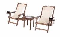 Romantic Collection Canvas Sling Chairs with Cup and Wine Holder and end table