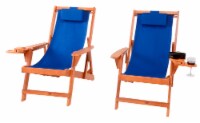 Romantic Collection Canvas Sling Chair with Cup and Wine Holder (Set of 2)