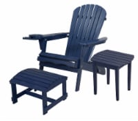 Foldable Adirondack Chair with cup holder Bristro Set with Ottoman