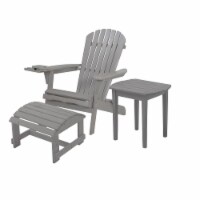 Foldable Adirondack Chair with cup holder Bristro Set with Ottoman