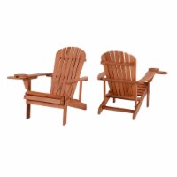 W Unlimited SW2101WNSET2 Earth Collection Adirondack Chair with Phone & Cup Holder, Walnut -